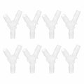 MECCANIXITY 8pcs Plastic Hose Barb Fitting, 7/16" x 7/16" Y Shape Tee Barbed Hose Pipe Fitting Splicer Mender Joint Adapter for Water Liquid Fuel Line Tube, Clear - size: 7/16" x 7/16"
