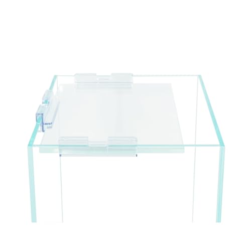 Nano Tall Rimless Frameless Extra Clear Glass Aquarium, Low Iron Glass Tank, 5mm Glass, White Leveling Mat Included, w/Lids Options - size: 2.6 GAL 7.8x7.8x9.8 in