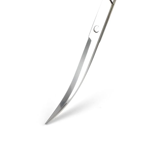 12" Stainless Steel Aquarium Scissors, Curved Long Aquatic Plant Trimming Scissors for Aquascaping, Fish Tank & Terrarium Maintenance in Fresh & Salt Water (Silver)