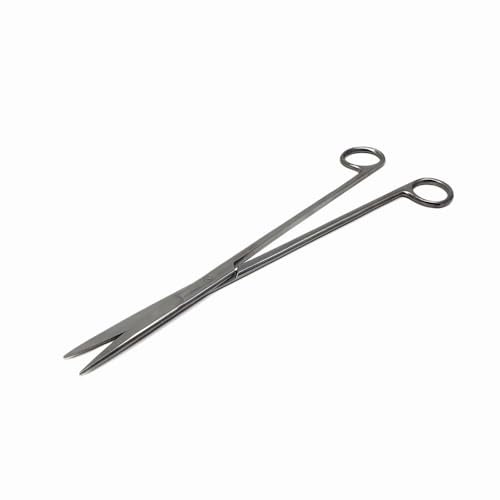 Aquarium Scissors Stainless Steel 12" Extra Long Water Grass Scissors for Aquatic Plants Pruning, Fish Tanks, Terrariums Used in Salt Water Fresh Water Landscape Maintenance Tools (Straight - Silver) - style: Straight - Silver