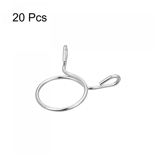 uxcell Fuel Line Hose Clips, 20pcs 23mm ID Fit 24.5-25mm OD Hose 304 Stainless Steel Water Pipe Air Tubing Spring Hose Clamps for Motorcycle Scooter - size: 23mm