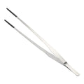 Reptile Stainless Steel Lizard Aquarium Straight Feeding Tweezers with Rubber Tip, Terrarium Feeding Tongs, 14.96" L, Black Silver Tone