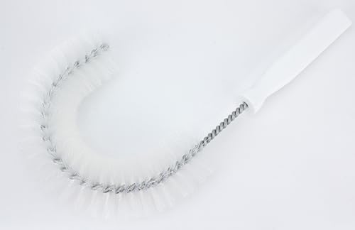 SPARTA Plastic Hook Dusting Brush, Clean-In-Place, Galvanized Wire with Threaded Hole for Dusting Surface of Curved Drains and Pipes, 11.5 Inch Length, White, (Pack of 12) - color: White