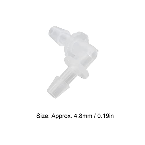 SUNGOOYUE Plastic Fitting 90 PE Elbow Hose Connector 6.4mm Same Diameter Tube Fitting for Pump Tube and Silicone Fish Tank Hose Connection Antiscratch Antirust (4.8mm) - size: 4.8mm