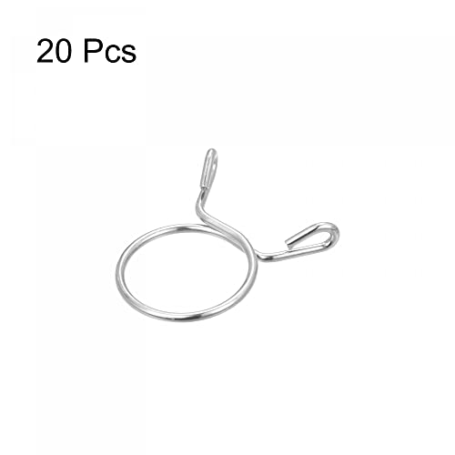 uxcell Fuel Line Hose Clips, 20pcs 22mm ID Fit 23.5-24mm OD Hose 304 Stainless Steel Water Pipe Air Tubing Spring Hose Clamps for Motorcycle Scooter - size: 22mm