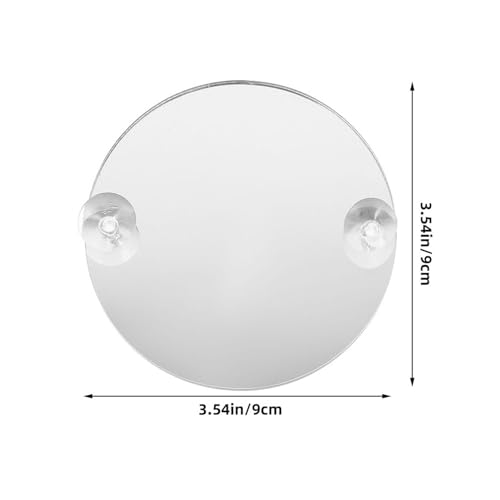 INOOMP Fish Training Acrylic Mirror, Decorative Fish Exercise Mirror Round Betta Exercise with Suction Cups for Tank Decoration -3.5Inch