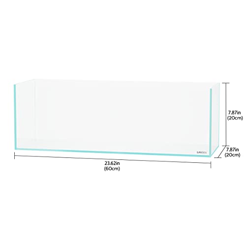 LANDEN 60L 5.8 Gal Rimless Low Iron Aquarium Long Fish Tank,Bookshelf Aquarium,W23.6×D7.87×H7.87 in(60x20x20cm) 5mm Thickness with Black Nano Foam Leveling mat Included - size: 5.8Gal W23.6×D7.87×H7.87 in(60x20x20cm)