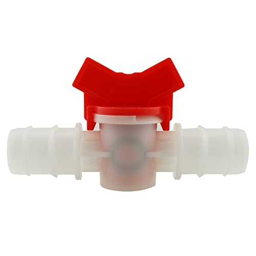DGZZI Barbed Ball Valve 2PCS 3/4-Inch ID in-Line Ball Valves Shut-Off Switch Hose Barb Connectors with Hose Barb for Drip Irrigation and Aquariums White - size: 3/4inch