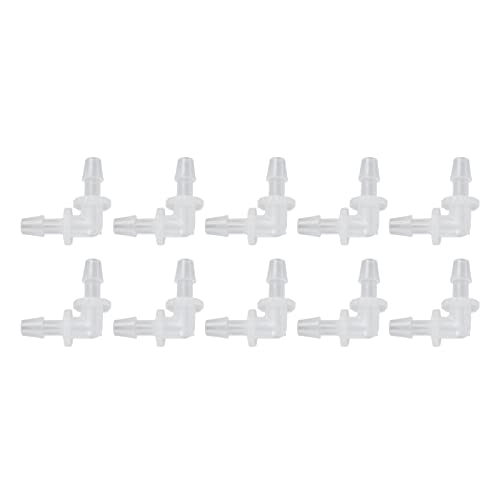 SUNGOOYUE Plastic Fitting 90 PE Elbow Hose Connector 6.4mm Same Diameter Tube Fitting for Pump Tube and Silicone Fish Tank Hose Connection Antiscratch Antirust (4.8mm) - size: 4.8mm