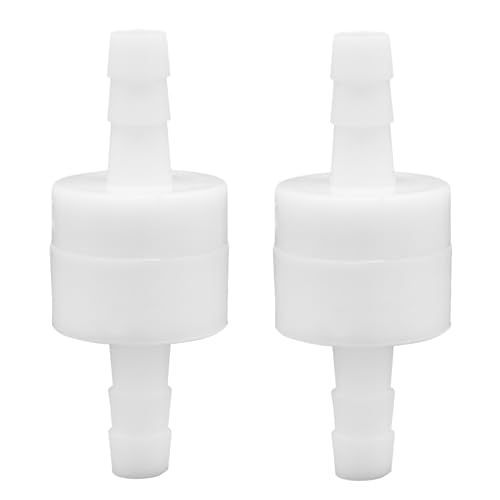 Check Valve 1/4" Plastic Barb Hose One Way Inline Check Valve Non Return Ozone Resistance PVDF for Fuel Gas Oil Water Air, Pack of 2 - size: 1/4 Inch