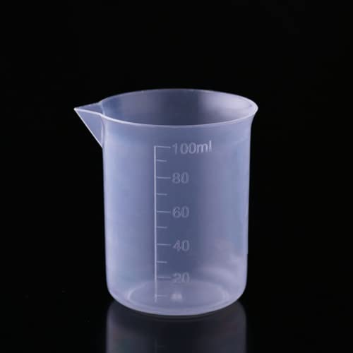 4 Pcs 100ml/3.4oz Plastic Graduated Cup Clear Measuring Cup Multipurpose Mixing Cups for Kitchen Cooking Medicine Measure Tool - size: 4 Count, 100 ml