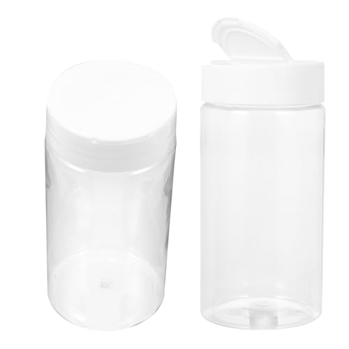 2pcs Portable Fish Feeding Bottles with Lid Aquarium Fish Food Feeders Storage Containers Leak-Resistant White Plastic Dispenser for Aquarium Accessories