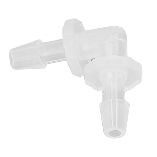 12Pcs Premium Plastic Hose Barb Fittings Elbow Connector Right Angle Barbed Splicer Adapter for Aquarium Lab Tubing Durable PP Material (3.9mm) - size: 3.9mm