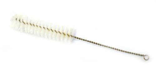 EISCO Nylon Cleaning Brush with Fan-Shaped End, 8.75" - Twisted Stainless Steel Wire Handle - Ideal for 1" - 1.2" Diameter Tubes, Bottles, Flasks, Cylinders, Jars, Vases, Cups