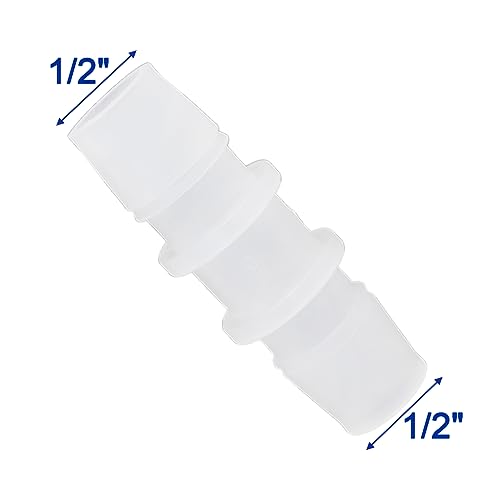 Plastic Hose Barb Fitting, 1/2" x 1/2" Pipe Connectors, Barbed Splicer Mender Joint Adapter Union Fitting, 6 Pcs - size: 0.5 Inch