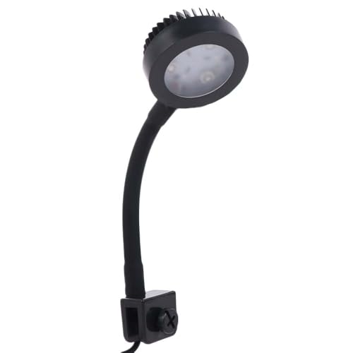 LED Aquarium Plant Light Waterproof Super Slim 3 Color Modes Fish Tank Clip Lamp Practical Plants Grow Lamp(Black)