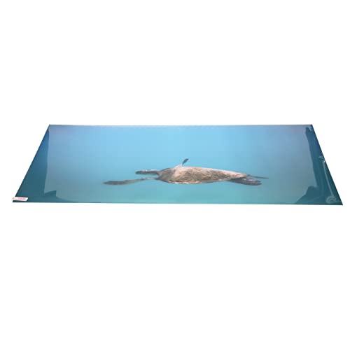 Aquarium Background Paper PVC Self Adhesive 3D Effect Fish Tank Decoration Poster, HD Lifelike Deep Sea Animal Design, Non Sticker for Freshwater (91 * 50CM) - size: 91*50CM