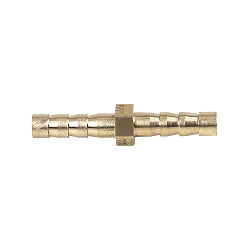 X AUTOHAUX 5mm Brass Barb Hose Fitting Straight Union Connector for Air Water Gas Oil 5pcs - size: 5mm