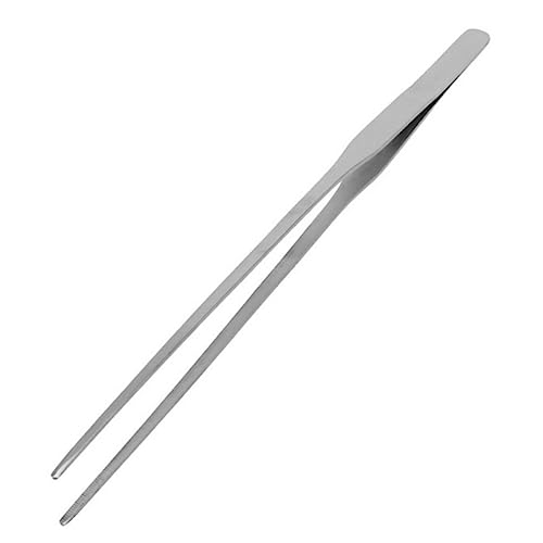 HANABASS 2pcs Stainless Steel Aquatic Plant Tweezers Straight and Curved Tongs for Fish Tank Planting Resistant Tool Kit for Aquarium Use