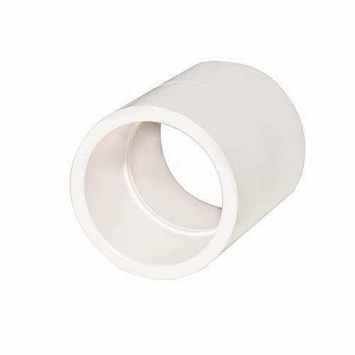 2pcs 2Inch PVC Pipe Coupling Adapter Pipe Fittings Couplers (Slip to Slip) Schedule 40 Easy to Install,and High Tensile for Home or Industrial Use White (Pack of 2) (2") - size: 2 Inch