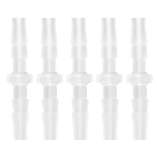 1/8" Barbed Hose Connector, 5-Pack Plastic Barb Fitting Adapter for Air, Water, Fuel Lines - Universal Tubing Mender for Aquarium, Water Pump, Irrigation Systems (1/8) - size: 1/8