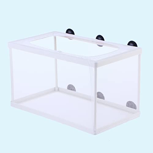 balacoo Fish Isolation Box for Aquarium with Suction Cups Large Size Fish Breeder Net Hatchery Incubator 10.23X5.9X5.9 Inch Separator for Tank Nursery