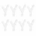 MECCANIXITY 8pcs Plastic Hose Barb Fitting, 1/8" x 1/8" Y Shape Tee Barbed Hose Pipe Fitting Splicer Mender Joint Adapter for Water Liquid Fuel Line Tube, Clear - size: 1/8" x 1/8"