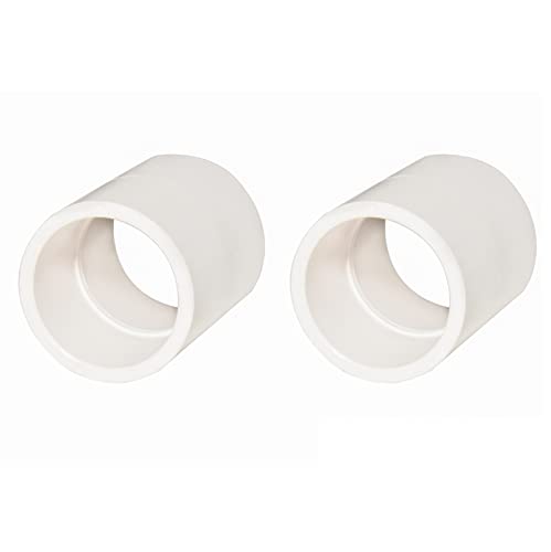 2pcs 2Inch PVC Pipe Coupling Adapter Pipe Fittings Couplers (Slip to Slip) Schedule 40 Easy to Install,and High Tensile for Home or Industrial Use White (Pack of 2) (2") - size: 2 Inch