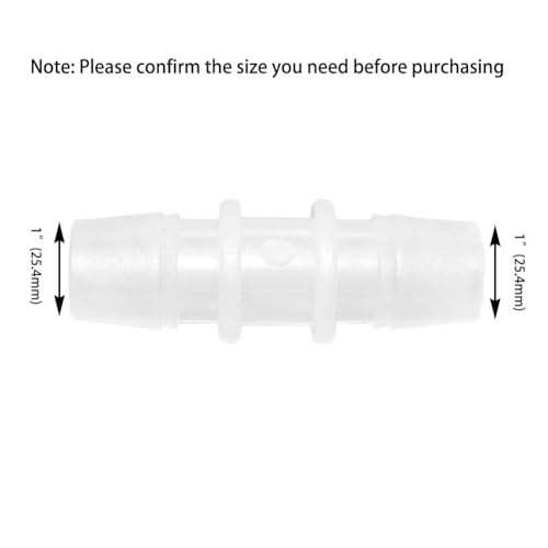 Plastic 1” hose ID Barb pipe connectors Joint Splicer Mender Adapter Union Boat Water Air Aquarium O2 Fuel (pack of 3) - size: 1 Inch, style: 3