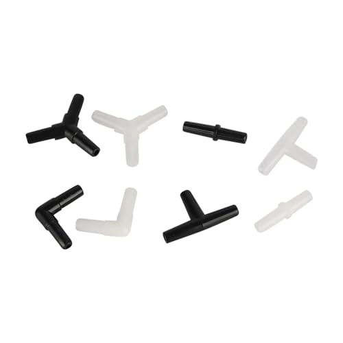 20Pcs Plastic Aquarium Air Pump Line Tubing Joints Tee/Straight/Elbow/Y Shaped Connectors Pipe Fittings(Brown) - color: Brown