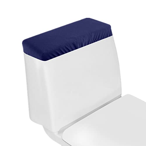 Toilet Tank Lid Cover, Bathroom Stretch Washable Spandex Toilet Tank Protector Cover with Elastic Bottom, Navy - color: Navy