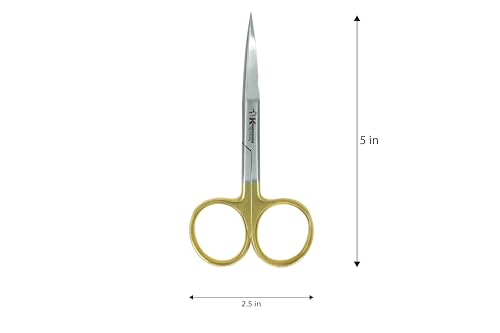 Kingfisher Fly Tying Hair Scissors, 4.5 Inch, Straight - color: Gold