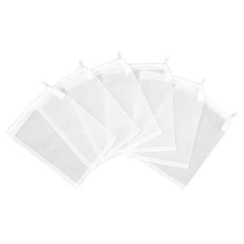 AQUANEAT Aquarium Filter Media Bags 6pcs Fish Tank Extra Fine 100 Micron Mesh Bags with Plastic Zipper for Activated Carbon (5.5” x 8”) - size: 5.5” x 8”