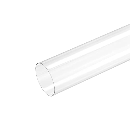 MECCANIXITY Plastic Pipe Rigid Polycarbonate Round Tube Clear 1.63"(41.6mm) ID 1.7"(43mm) OD 14" (350mm) High Impact for Lighting, Models, Water Plumbing - size: 1.63"IDx1.7"ODx14"