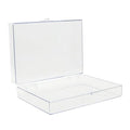 Clear Hinged Plastic Storage Boxes (4 Pack) – 7" x 5" x 1.75" Small Organizer Containers for Crafts, Games, Office Supplies – Stackable, Durable, BPA-Free, Made in USA - size: 7.0" x 5.0" x 1.75"