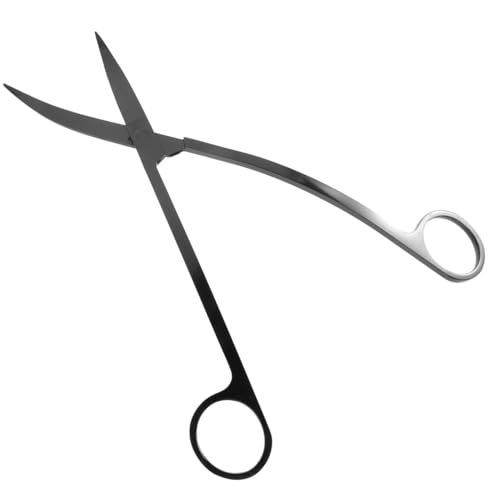 Garneck Stainless Steel Aquatic Plant Scissor for Fish Tank Durable Water Plant Trimmer with Comfortable Finger Rings Aquarium Planting Tool for Freshwater Saltwater Landscapes