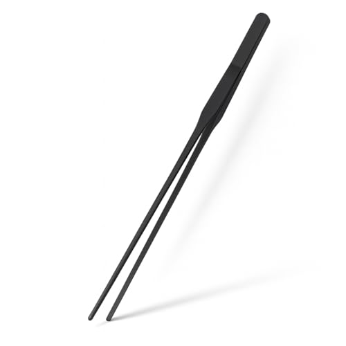 Mandala Crafts 15 Inches Black Stainless Steel Straight Aquarium Tweezers for Aquatic Plants – Long Aquascape Forceps for Fish Tanks, Hospital Tanks, Goldfish Bowls, and Terrariums - color: Black Straight Tweezers, size: 15 Inches