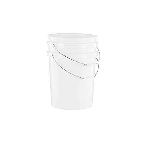 United Solutions 5 Gallon Bucket - 3 Pack, White, Heavy Duty BPA-Free Plastic Bucket, Comfortable Handle, Easy to Clean, Perfect for on The Job, Home Improvement, or Household Cleaning - color: White