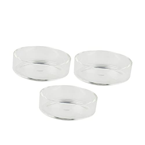 GANAZONO 5pcs Crystal Shrimp Feeding Bowl Round Transparent Feeder Dish for Shrimp Fish and Reptiles Durable Aquarium Supplies for Beautiful Tank Decoration - size: Size 2