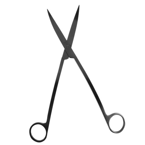 Angoily Aquatic Scissors Plant Clean Aquarium Aquascaping Tools Fish Tank Tools Black Stainless Steel