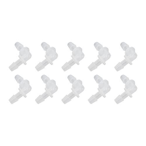 SUNGOOYUE Plastic Fitting 90 PE Elbow Hose Connector 6.4mm Same Diameter Tube Fitting for Pump Tube and Silicone Fish Tank Hose Connection Antiscratch Antirust (6.4mm) - size: 6.4mm