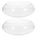Toddmomy 9.5 Inch Transparent Plastic Fish Bowls Set of 2 Small Round Aquarium Tanks for Desktop Home Office Wedding Decor