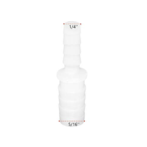 Plastic Hose Barb Reducer Pipe Fittings, 5/16" to 1/4" Hose ID Connectors Joint Splicer Mender Adapter Union Boat Water Air Aquarium O2 Fuel (Pack of 6) - size: 5/16"-1/4", style: 6