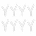 MECCANIXITY 8pcs Plastic Hose Barb Fitting, 3/8" x 3/8" Y Shape Tee Barbed Hose Pipe Fitting Splicer Mender Joint Adapter for Water Liquid Fuel Line Tube, Clear - size: 3/8" x 3/8"