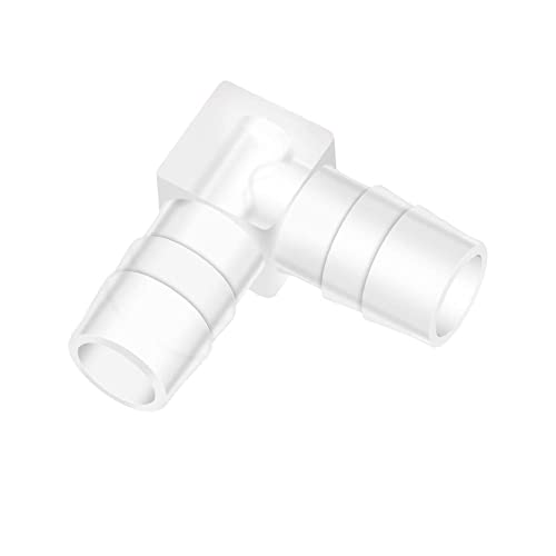 Quickun 5/8" Hose Barb 90 Degree Elbow L Fitting, Plastic 2 Way Equal Barbed Joint Splicer Mender Union Adapter Hose Fitting (Pack of 7) - size: 5/8" (7Pcs)