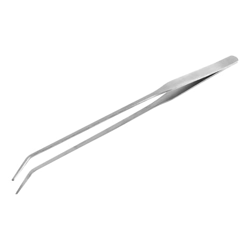 Stainless Steel Aquarium Tweezer Long Curved Tweezer Large Reptile Feeding Tong Plant Cleaning Tweezer Fish Tank Plant Tool