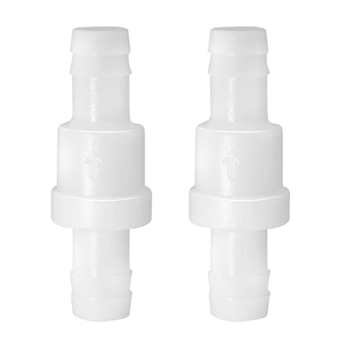 Litoexpe 3/8" One Way Inline Check Valve, Non Return Ozone Resistance PVDF Plastic One-Way Fuel Oil Water Gas Pump Air Check Valve, Pack of 2 - size: 3/8 Inch