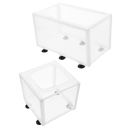 YARNOW 2pcs Fish Breeding Isolation Box Adjustable Aquarium Separator Cups for Fish Tank Convenient Net for Juvenile and Sick Accessory