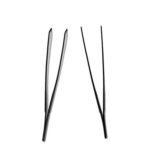 2Pcs 10.5" Reptile Stainless Steel Long Tweezers Feeding Tongs, Lizards Snake Gecko and Tarantula Supplies, Terrariums Aquarium Fish Tank Tools - 10.5" Black 2Pcs