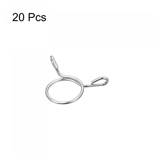 uxcell Fuel Line Hose Clips, 20pcs 15mm ID Fit 16.5-17mm OD Hose 304 Stainless Steel Water Pipe Air Tubing Spring Hose Clamps for Motorcycle Scooter - size: 15mm